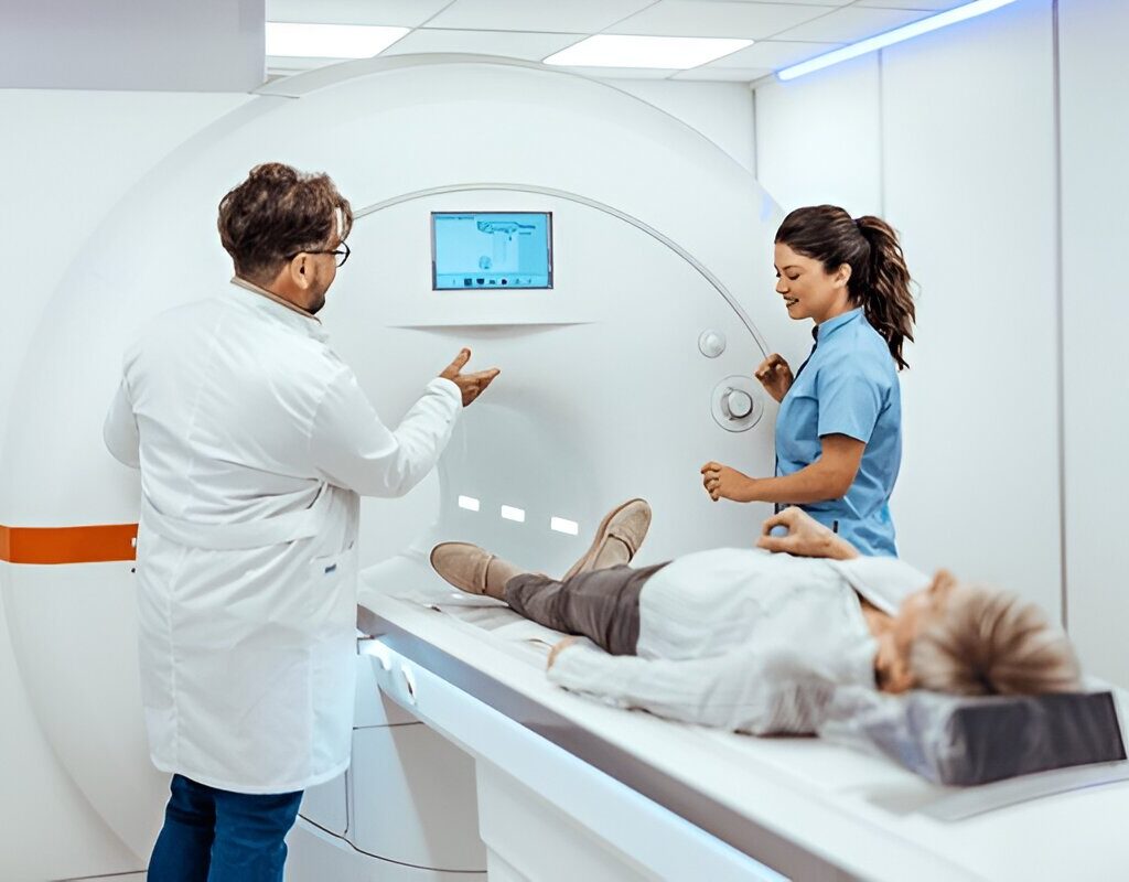 Patient receiving radiation therapy I Curepoint Cancer Therapy, Georgia