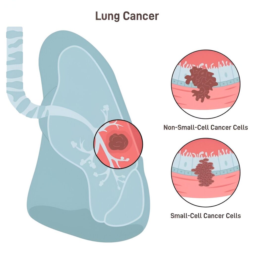 Non-small cell vs small cell lung cancer